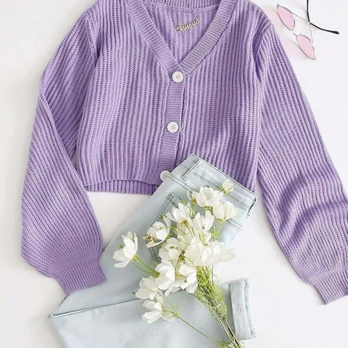 Knitted lilac cardigan size S like new