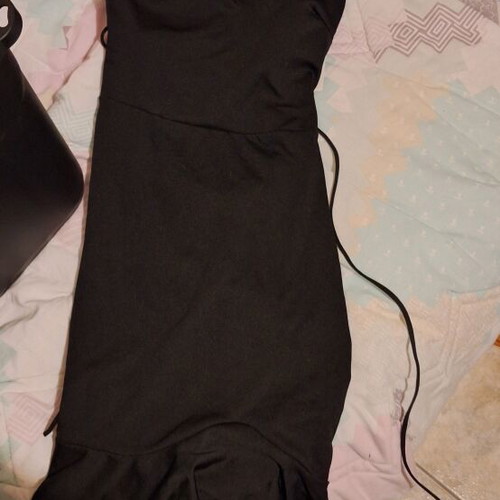 Decoro Mini Black Dress with Open Back New