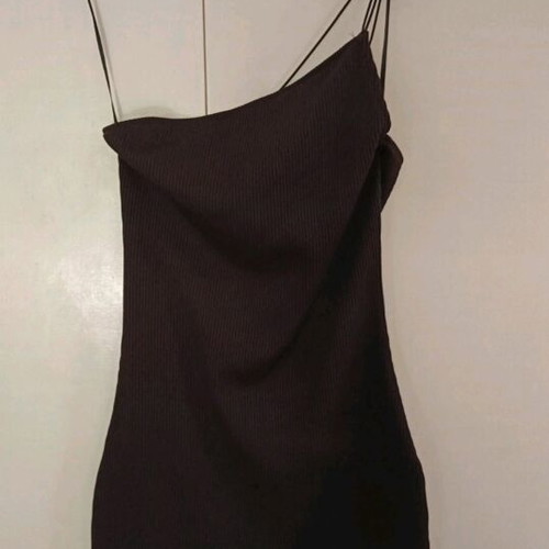 H&M short dress black one-shoulder size S like new