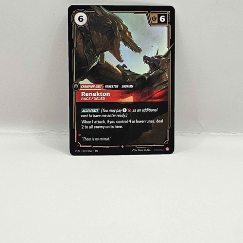 League of Legends Riftbound Vendetta Renekton Rage Fueled card V.1 Rare