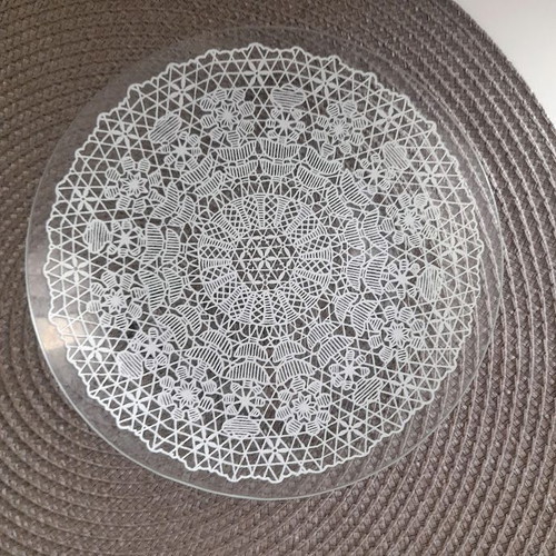 Vintage lace glass plates set of 2, perfect condition