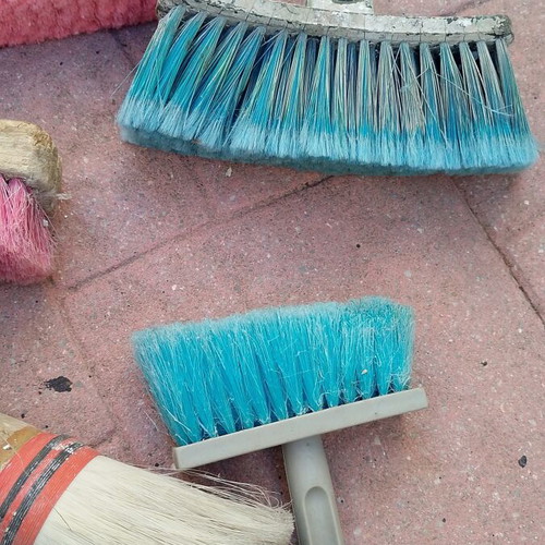 Set of whitewash brushes used, vintage