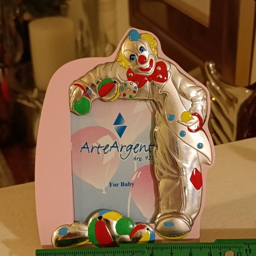 Silver baby photo frame 925 Arte Argento new