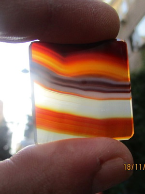 Sardonyx cabochon new, slice 30.55 mm