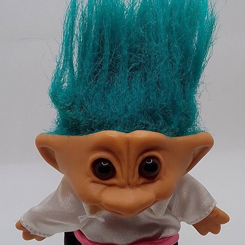 Efxoulis Troll Blue Hair like new, 10 cm height