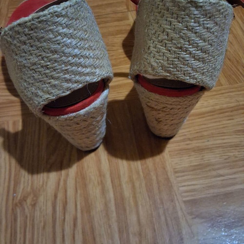 H&M Coral Summer Platform Sandals Size 38 Used