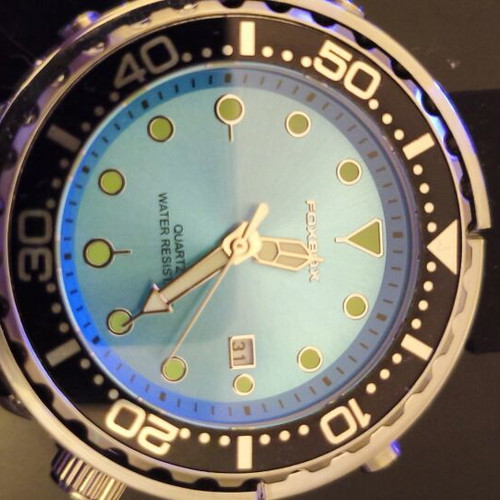 Foxbox Tuna watch like new, 50m water resistant, Tiffany blue dial