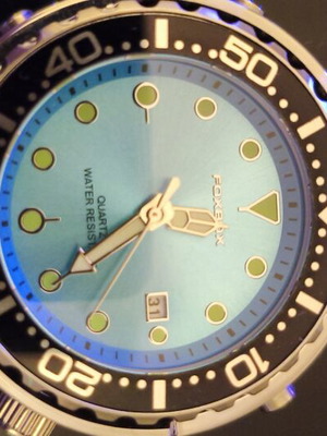 Foxbox Tuna watch like new, 50m water resistant, Tiffany blue dial