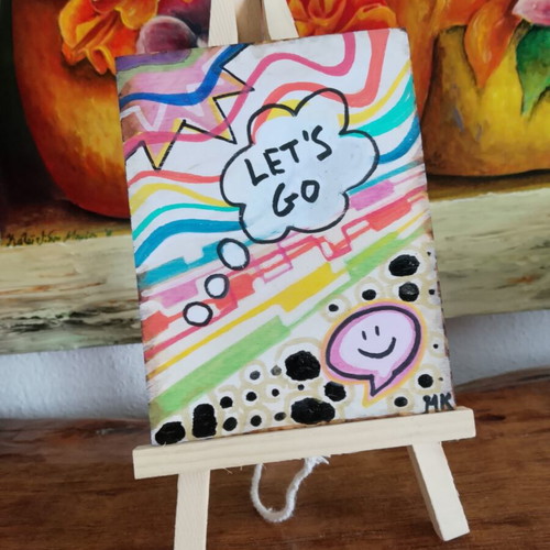 Wooden sign with easel 10x13 cm new