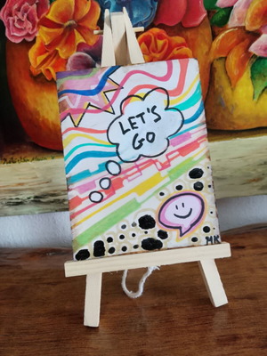 Wooden sign with easel 10x13 cm new