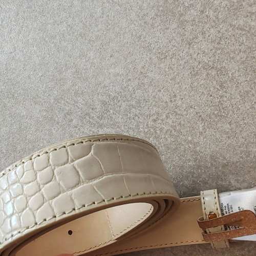 Guess women's belt with crocodile pattern, beige, size L 105cm