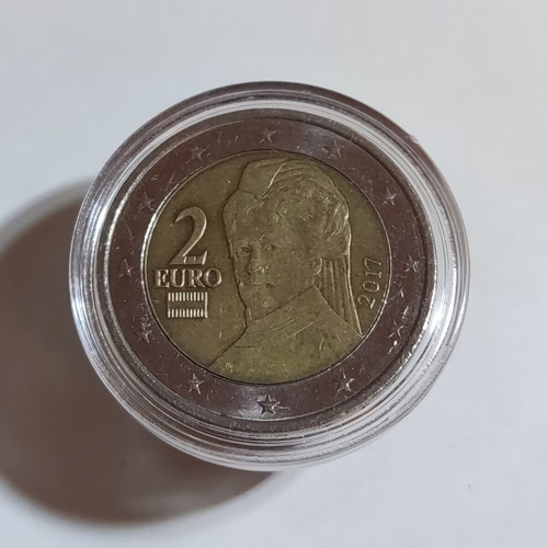 Αυστρία 2€ 2017 ευρώ νόμισμα μεταχειρισμένο, σχέδιο Bertha von Suttner
