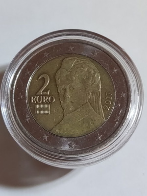 Αυστρία 2€ 2017 ευρώ νόμισμα μεταχειρισμένο, σχέδιο Bertha von Suttner