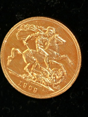 English Pound Coin 24K Gold Plated New Edward Head 1906-1909
