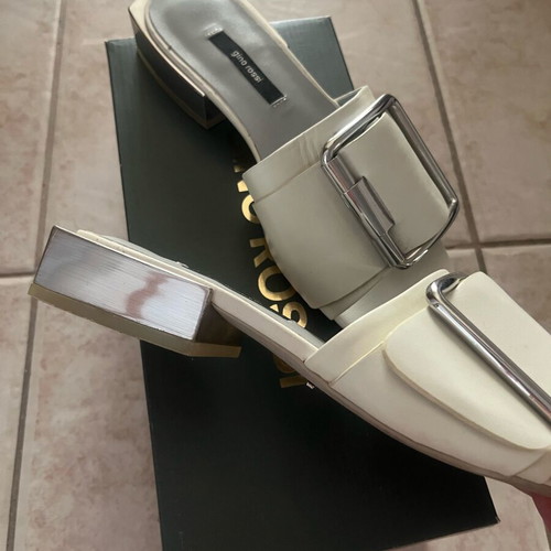 Gino Rossi leather slippers used, size 36, white
