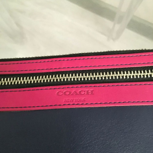 Coach Legacy Zippy Wallet clutch like new, colorblock leather
