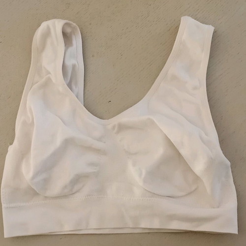 White elastic bustier with thick strap and padding slot used