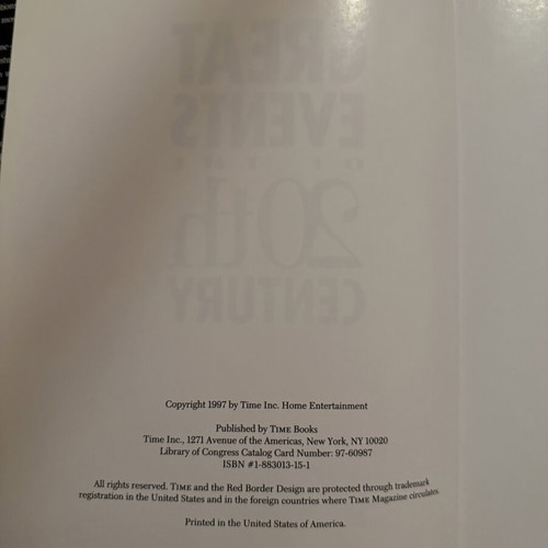 TIME Great Events of the 20th Century book like new, English edition