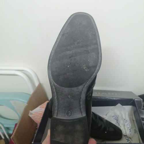 Damiani dress shoes size 41 new, black leather-patent