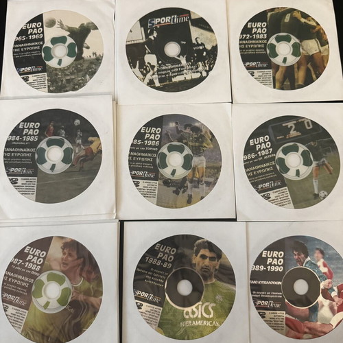 Panathinaikos European Cups History 32 DVDs like new