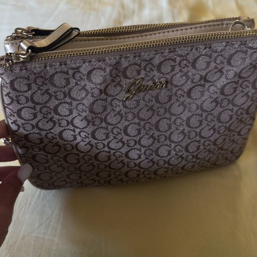Guess bag, genuine, beige and gold