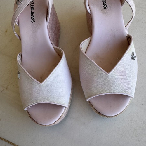 Calvin Klein Pink Wedge Sandals with CK Logo, size 41