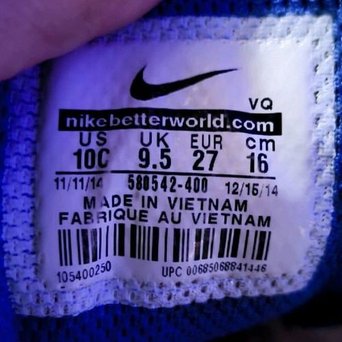 Nike genuine sport kids shoes used size 27 blue