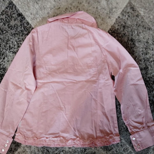 Pom Pom pink shirt and white skirt set like new