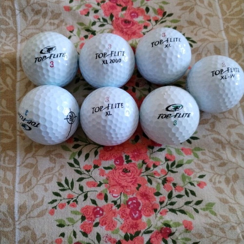 Top Flite 3 golf balls new, pack of 7 white pieces