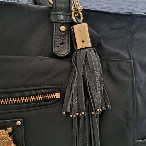 Juicy Couture large shoulder bag used, black with leather details