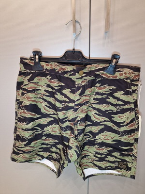 Obey Bermuda swim shorts new, size 31, black and green