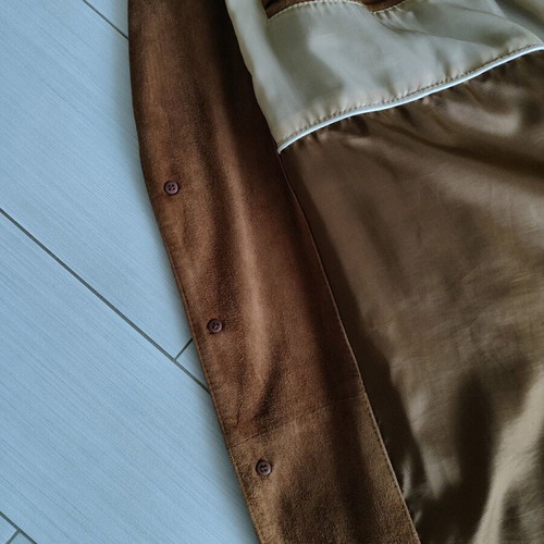 Vintage suede leather men's jacket Leder Moden Collection like new, tan