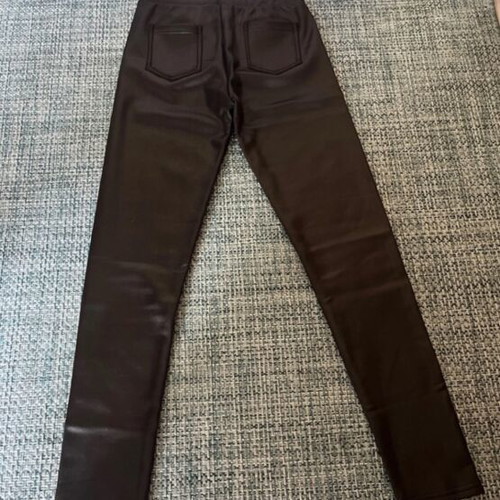 Leather leggings new with fur inside, small, black