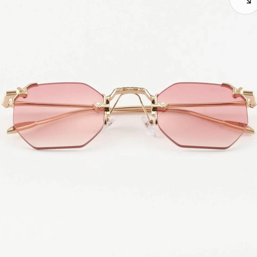 Sunglasses new, pink lenses with case