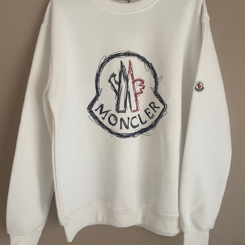 Moncler Crewneck Sweatshirt White Scribble Logo new XL