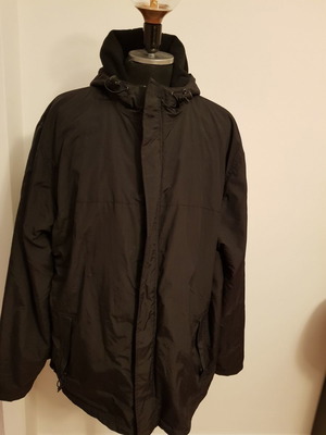 Windbreaker jacket with fleece lining used, black, XXL