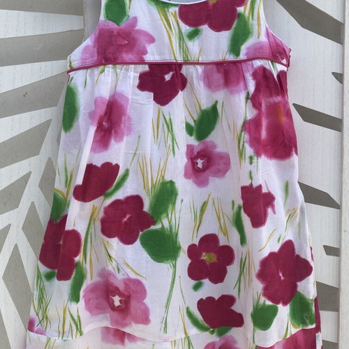 Printed dress used, sleeveless with side zipper, A-line, colorful