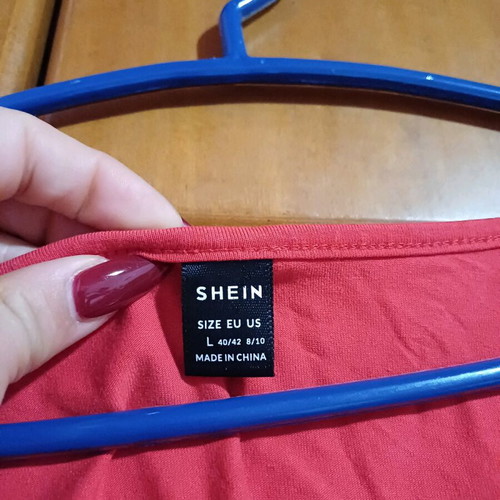 Shein women's long-sleeve blouse used, red, size Large