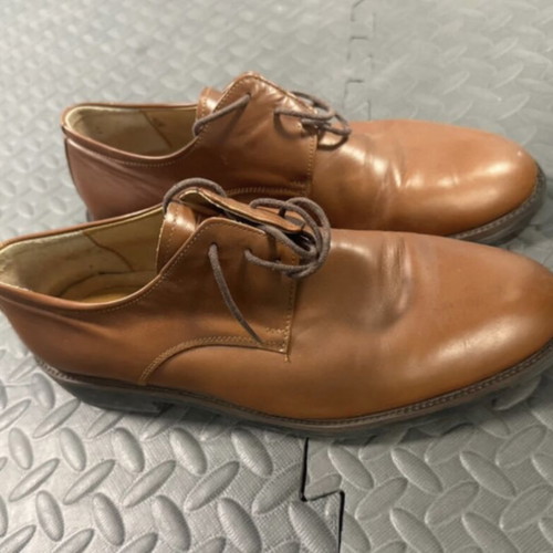 Men's leather shoes used, brown classic style, size 42