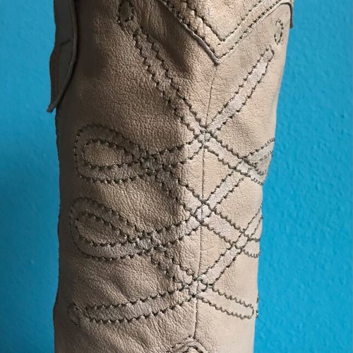Bershka leather ankle boots like new, beige, mid-calf, size 39
