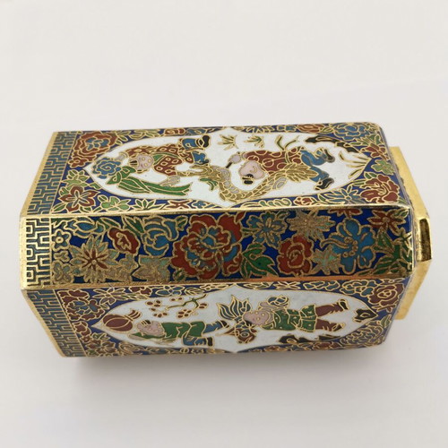 Cloisonné container used, 1960s vintage