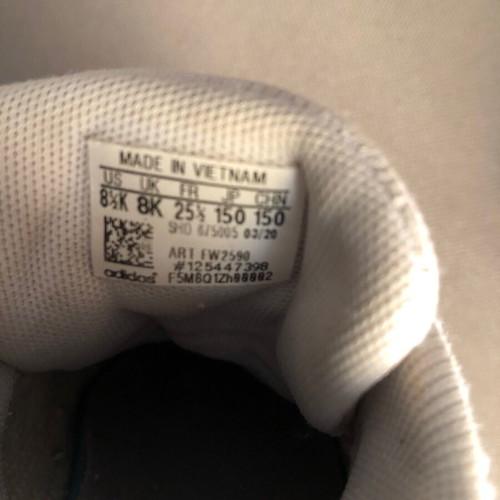 Adidas sports shoes used, size 25, black and white