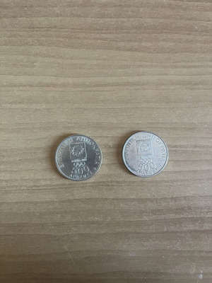 Commemorative 500 Drachma Coins used, set of 2, Athens 2004 Olympics