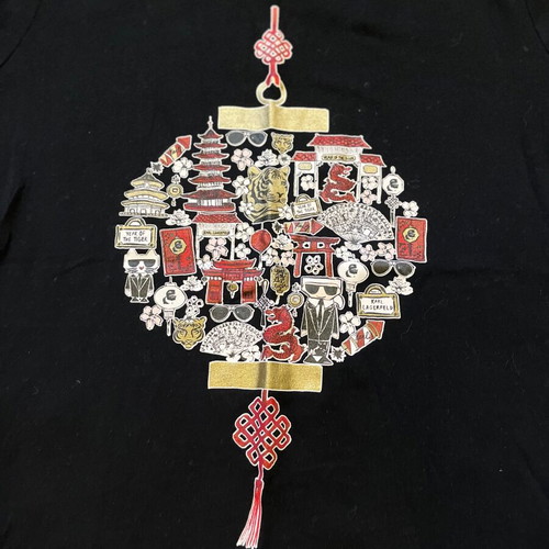 Karl Lagerfeld black Year of the Tiger graphic t-shirt XS like new