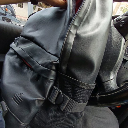 Admiral laptop bag used with leatherette and red interior