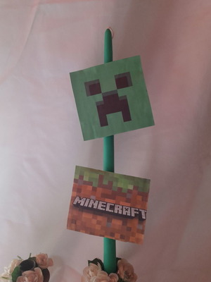 Handmade Minecraft candle new