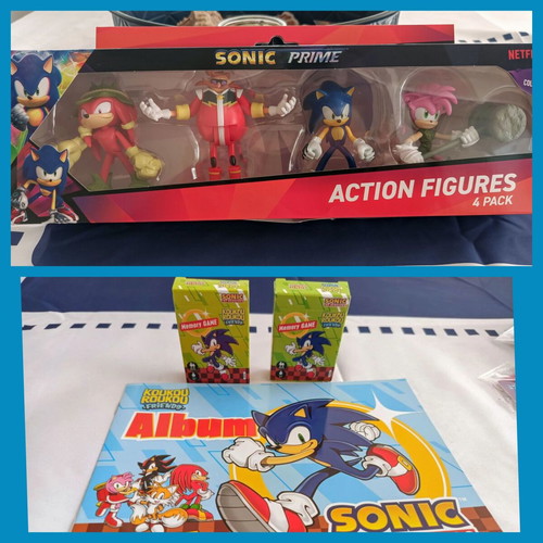 Sonic Prime Action Figures Set with 2 Memory Games and Album Gift