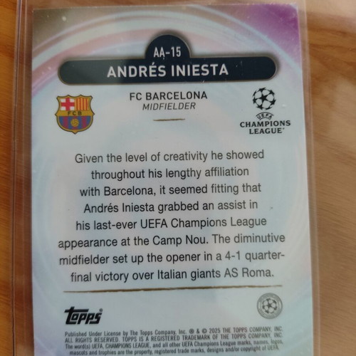 Topps Merlin Ageless Alchemy Andres Iniesta Barcelona card like new