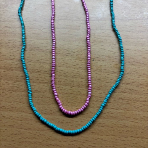 Necklaces used, set of 2 pink and turquoise
