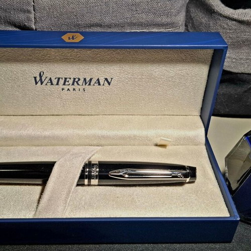 Waterman Expert 3 Black CT fountain pen with converter and blue ink